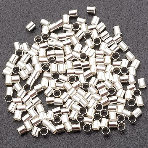 Quetschperlen ALFFREUDE 3153 Stück Silber Crimp Beads 1-2 mm