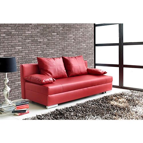 Die beste rotes sofa lifestyle4living sofa mit schlaffunktion und bettkasten Bestsleller kaufen