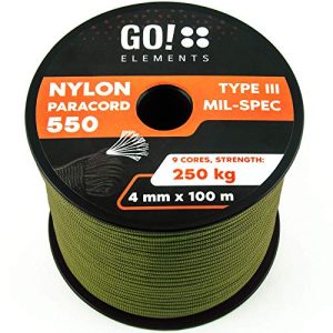 Schnur GO!elements 100m Paracord Seil aus reißfester Nylon