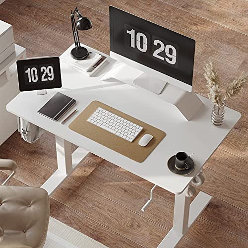 Schreibtisch höhenverstellbar manuell FEZIBO Kurbel, 120 x 60 cm