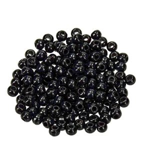 Schwarze Perle efco Holzperlen Loch 110 Stück, schwarz, 6 mm