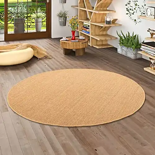 Sisalteppich ASTRA Sisal Natur Teppich Nuss Rund in 7 Größen