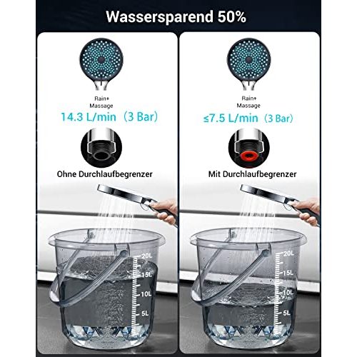 Sparduschkopf YEAUPE Duschkopf Wassersparend 7,5L/min