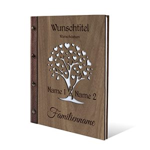 Stammbuch Kartenmachen.de Nussbaum Holz Gravur