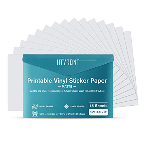Sticker-Papier HTVRONT Matte Bedruckbares Vinyl-216×280 mm
