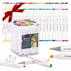 Stift Colorya 40 Alkohol Marker + Blender, mit Doppelspitze