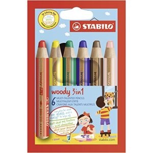 Stift STABILO Bunt, Wasserfarbe und Wachsmalkreide woody 3 in 1
