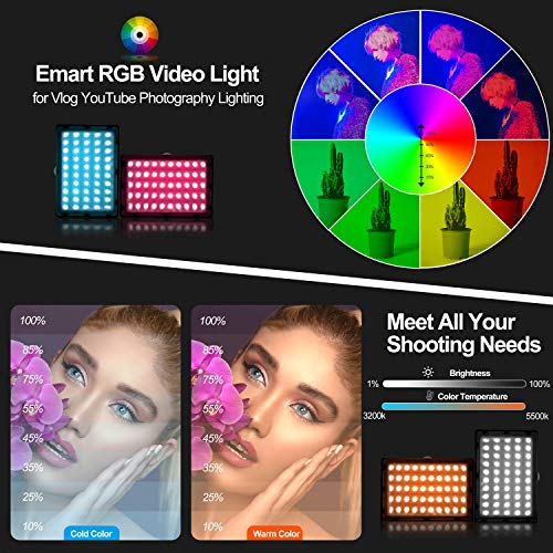 Streaming-Licht EMART 2-Pack Video Licht RGB, dimmbar