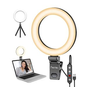 Strömmande ljus Pnitri ring light laptop, 6,3” videokonferenslampa