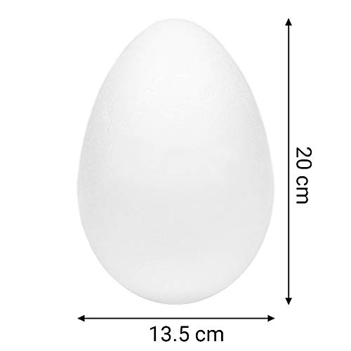 Styroporei Netuno 1 Stück er 20 cm Ei aus Styropor weiß