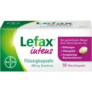 Tablets against flatulence LEFAX Intens liquid capsules, 50 pieces