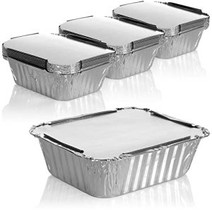 Take-away-Box com-four ® 24x Aluminium-Schale mit Deckel