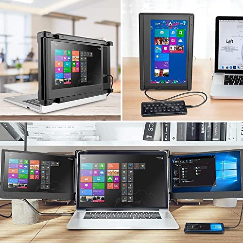 Triple-Screen Teamgee Tragbarer Monitor für Laptop, 12″ Full HD