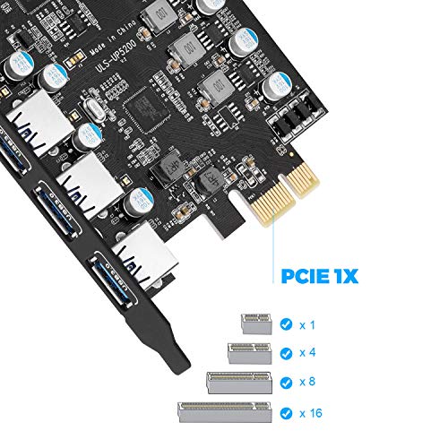 USB-PCI-Karte ULANSEN 7-Port PCI-E auf Typ C (2), Typ A (5)