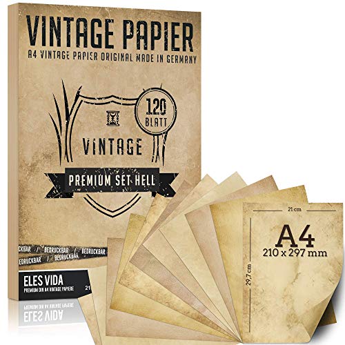Die beste vintage papier eles vida 120 blatt altes papier vintage din a4 Bestsleller kaufen