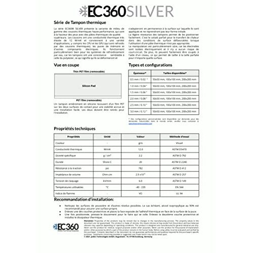 Wärmeleitpad EC360 ® SILVER 12W/mK (50 x 50 x 1,0 mm)