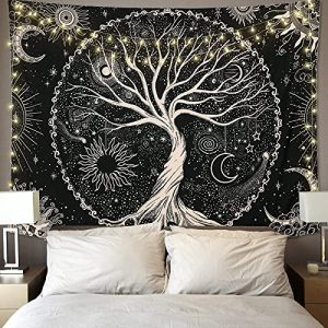 Wandteppich Betylifoy Baum des Lebens Tapisserie Mond u. Sonne
