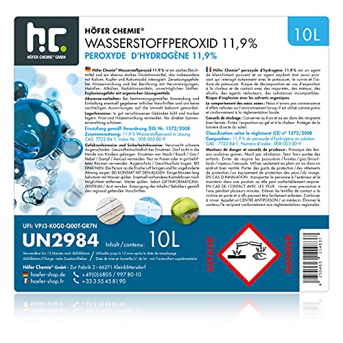 Wasserstoffperoxid (12 Prozent) Höfer Chemie 10 L