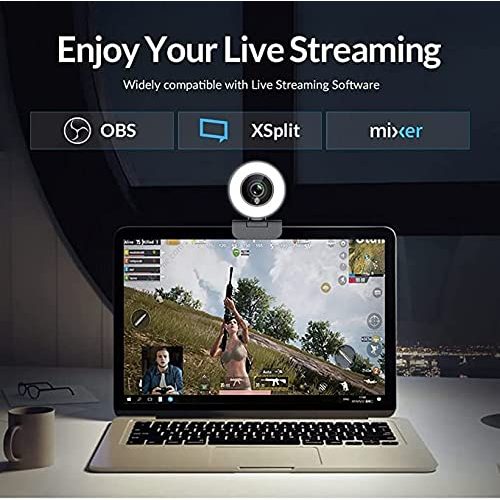 Webcam mit Ringlicht Angetube Webcam für Game-Streaming