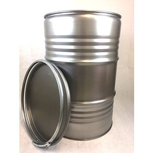 200-Liter-Fass Srm – Design Metallfass 210 Liter Blechfass Fass Ölfass Tonne mit Spannring und Deckel Blank NEU