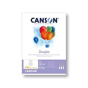 A2-Papier Canson 200006003 Imagine Mix-Media Papier, A2, rein weiß