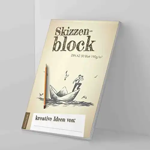 A2-Papier Kartenkuss Zeichenblock DIN A2 mit 50 Blatt (blanko)