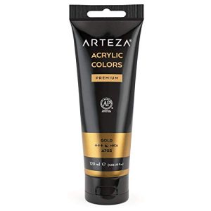 Arteza-Acrylfarben ARTEZA Metallic Acrylfarbe, (Gold A703) 120 ml /