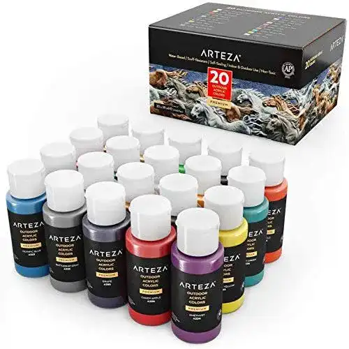 Arteza-Acrylfarben ARTEZA Outdoor Acrylfarbe, Set mit 20 Farben/Tuben
