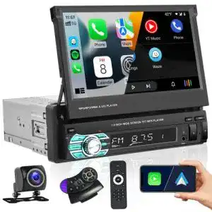 Autoradio mit ausfahrbarem Display Hikity Autoradio 1 Din mit CarPlay