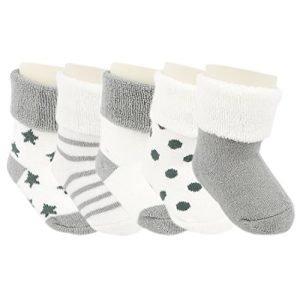 Babysocken Ateid Baby Socken Frottee Gefüttert 5er-Pack Grau 0-6