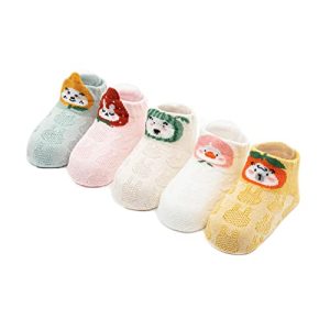 Babysocken Berun 5 Paar Baumwolle Kinder Baby Socken, Anti Rutsch