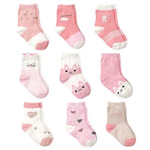 Babysocken Cotton Coming Rosa Baumwolle Baby Mädchen Socken,9 Paar