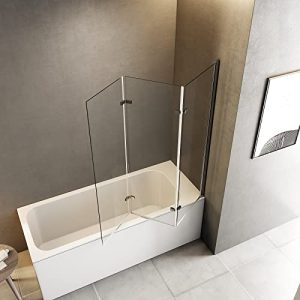 Badewannenaufsatz Meykoers Duschwand für Badewanne 130x140cm