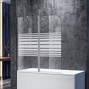 Badewannenaufsatz SONNI Duschwand für Badewanne 120x140cm (BxH)