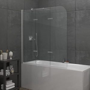 Badewannenaufsatz VILSTEIN Duschtrennwand 140×140 | 3 Teilig
