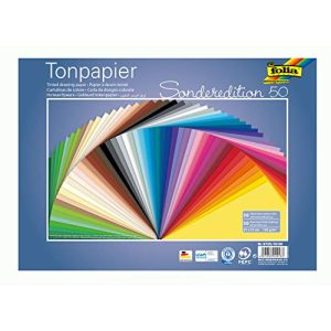 Bastelpapier folia 6725/50 99 – Tonpapier Mix, 25 x 35 cm, 130 g/qm