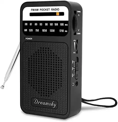 Batterieradio DreamSky Taschenradios batteriebetriebenes AM FM-Radio