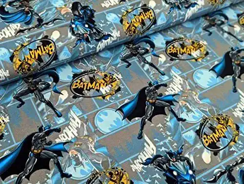 Baumwolljersey Corileo Superhero Batman Grau Stoff Meterware Jersey