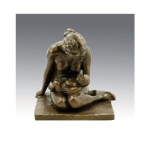 Bronzefigur Kunst & Ambiente der Moderne – Mutter mit Kind (1907)