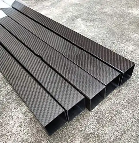 Carbon-Rohr wowowa 3K Vollcarbon Vierkantrohr Hochfeste Länge 500 mm