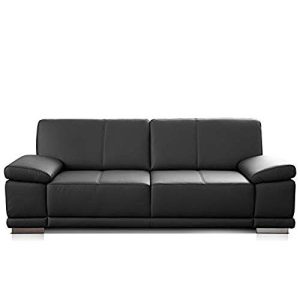 Cavadore-Sofa CAVADORE 3-Sitzer Sofa Corianne / Echtledercouch