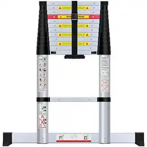 Dachleiter Wolfwise 3,8M Teleskopleiter mit Stabilisator, Aluminium