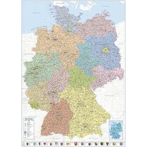 Deutschlandkarte Close Up Politische Landkarte Deutschland 2018 – XXL