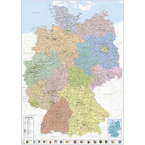 Die beste deutschlandkarte close up politische landkarte deutschland 2018 xxl Bestsleller kaufen