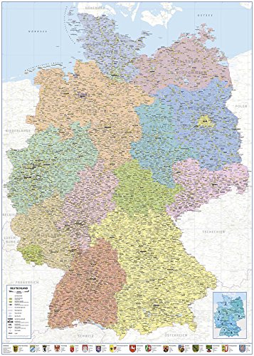 Die beste deutschlandkarte close up politische landkarte deutschland 2018 Bestsleller kaufen