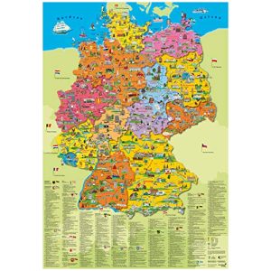 Deutschlandkarte druckbunt Erlebniskarte „Deutschland Politisch“