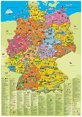 Die beste deutschlandkarte druckbunt erlebniskarte deutschland politisch Bestsleller kaufen