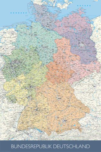 Die beste deutschlandkarte empireposter landkarten politische massstab 1 1 Bestsleller kaufen
