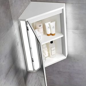 Eckschrank ECTbicyk Spiegelschrank Bad mit LED Beleuchtung Modern
