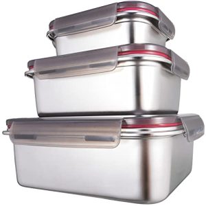 Edelstahl-Dosen GENICOOK Frischhaltedosen aus Edelstahl/Luchbox